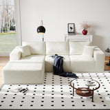 108" Cloud Modular Sectional Couch with L-Shape Chaise, Modern Sectional Sofa with Deep Seat Couch, Ultra Soft Knit Fabric Couches for Living Room, No Assembly Required, Left Facing Chaise (Beige) YVDNHP