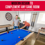 GoSports 7 ft Pool Table with Wood Finish - Modern Billiards Table with 2 Cue Sticks, Balls, Rack, Felt Brush and Chalk - Choose Your Style GoSports