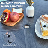 NATURAL EXPRESSIONS 5-Piece Outdoor Patio Dining Set, 4pcs Patio Swivel Rocking Chairs and 38’’ Round Dining Table with 1.65’’ Umbrella Hole NATURAL EXPRESSIONS