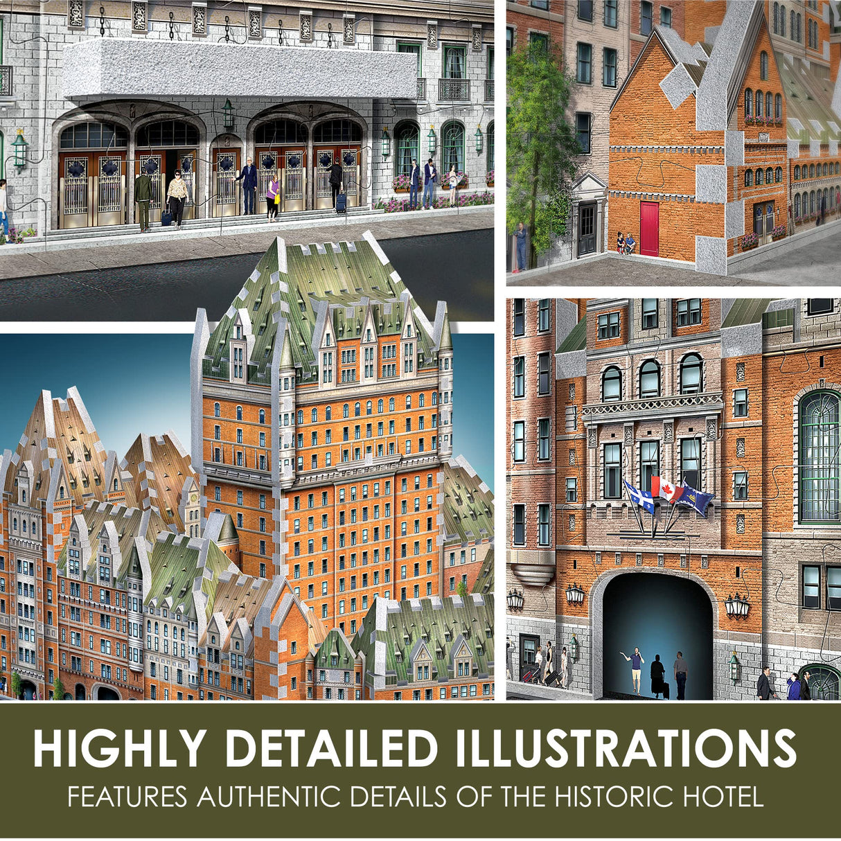 Wrebbit3D Le Château Frontenac 3D Puzzle for Teens and Adults | 865 Real Jigsaw Puzzle Pieces | Not Just an Ordinary Model Kit for Adults for Man and Woman Wrebbit3D