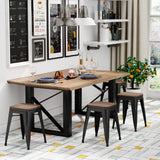 Changjie Furniture 18 Inch Stools Metal Dining Chairs Set of 4 Stackable School Stools Short Stools Stackable Bar Stools Classroom Stools (18 inch, Matte Black) Changjie Furniture