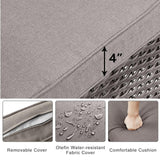 HUMMUH 5-Piece Patio Furniture Wicker Outdoor Conversation Set,All-Weather Rattan Swivel Chairs Bistro Set with Loveseat Coffee Table for Backyard,Poolside,Deck(Brown/Grey) HUMMUH