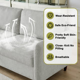 Chorlenimi Loveseat Sofa Couch with Storage Small Couches for Small Spaces Comfy Love Seats for Living Room 2 Seater Sofa for Bedroom(Light Grey, 2-Seat) Chorlenimi