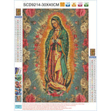 5D DIY Diamond Art Painting Virgin Mary Full Round Drill Embroidery for Wall Decoration 12X16 inches WoodArtSupply