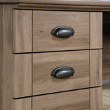 Sauder Harbor View Computer Desk, 66.14"D x 66.14"W x 30.28"H , Salt Oak finish Sauder