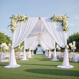 gogoparti 10x20ft White Ceiling Curtain Panels for Wedding, 2 Panels 5ftx20ft Party Wrinke Free Long Canopy Draping for Tent, Polyester White Ceiling Drapes for Birthday Event Decoration gogoparti