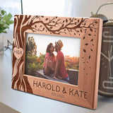 Customization Mill Love Picture Frame Personalized, 5x7 - Couple, Hearth & Your Initials on Tree, Romantic Gifts for Anniversary, Wedding, Engagement Customization Mill