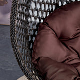 Egg Swing Chair Outdoor with Stand, Indoor Swing for Adults, Hanging Egg Rattan Basket Chair with Cushion and Pillow, Foldable Basket and Metal Stand for Porch, Patio, Bedroom, Balcony,Yard (Black) CRIPNAS