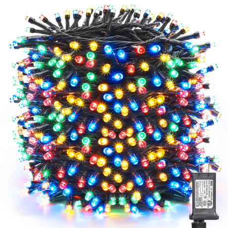 Toodour Christmas Lights Outdoor, 328ft 1000 LED Christmas String Lights, 8 Modes, Timer, Waterproof Christmas Fairy Twinkle Lights for Home Garden Yard Wedding Party Tree Xmas Decors - Multicolor Toodour