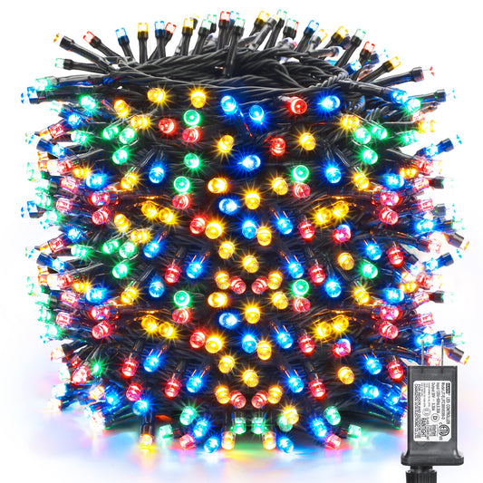 Toodour Christmas Lights Outdoor, 328ft 1000 LED Christmas String Lights, 8 Modes, Timer, Waterproof Christmas Fairy Twinkle Lights for Home Garden Yard Wedding Party Tree Xmas Decors - Multicolor