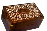 HIND HANDICRAFTS Beautifully Handmade & Handcrafted Rosewood Floral Engraving Wooden Cremation Box/Urns for Human Ashes Adult, Funeral Urn Box (9" x Hind Handicrafts
