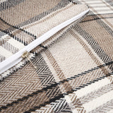 YOUR SMILE Retro Farmhouse Outdoor Buffalo Tartan Chequer Plaid Cotton Linen Decorative Throw Pillow Case Cushion Cover Pillowcase for Sofa 18 x 18 Inch, Set of 2, Khaki/Stripe YOUR SMILE