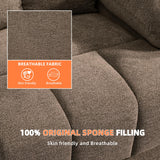 IOMOR Power Recliner Chair with Massage and Heating, 360° Swivel Rocker Glider Chair for Adults, Upholstered Fabric Reclining with Side Pockets and Cup Holder for Living Room, Nursery (1, Brown) IOMOR