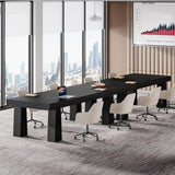 Tribesigns 5ft Conference Table, Heavy Duty Rectangular Modern Industrial Meeting Table with 4 Tapered Legs for Office, Black Workstation for Home or Business (1, Black) Tribesigns