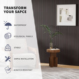 POHARE WPC Slat Wall Panels, 8 Pack Accent Decorative Acoustic Wood Slats for Wall and Ceilings, Acoustic Panels for Interior Wall Modern Décor, Black Oak, 95 x 6 in POHARE