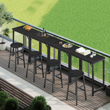 MAHANCRIS Narrow Bar Table, 63-Inch Pub Table for Dining Room, Counter Bar Tables with Sturdy Metal Frame, Connectable Bar Table, Multifunctional Console Table, Black BTBK1601 MAHANCRIS