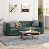 Merax Mid Century Modern 3 Seater Sofa with Birch Wood Legs, 80" Wide Smooth Upholstered Couch for Living Room, Apartment, Green Merax