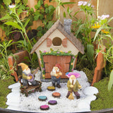 Meadow & Oak Fairy Garden House Kit - Complete with Fairy Garden Accessories, Butterly Seat, Bird Bath, Stepping Stones, Magnetic Door Closure for Indoor/Outdoor Fairy House Meadow & Oak
