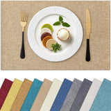 Homaxy Cloths Placemats for Dining Table Set of 6, Heat Resistant Washable Cotton Linen Blend Table Mats, Easy to Clean Place Mats for Indoor Outdoor Party Kitchen Decoration, 13" x 19", Flaxen Homaxy