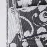 RV Outdoor Rug with Lights 5x8ft, Outdoor Camping Rug, Waterproof, Easy Cleaning, Non Shedding, Foldable and Portable, Reversible Mats for RV, Deck, Beach, Camping, Patio, Picnic (Grey & White) Pafolo