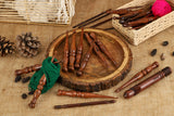 Bhartiya Handicrafts Wooden Crochet Hooks Set, 12pcs Ergonomic Knitting Needles - Rosewood, 3.5mm(E) to 12mm(P) - Includes Holder Bhartiya Handicrafts