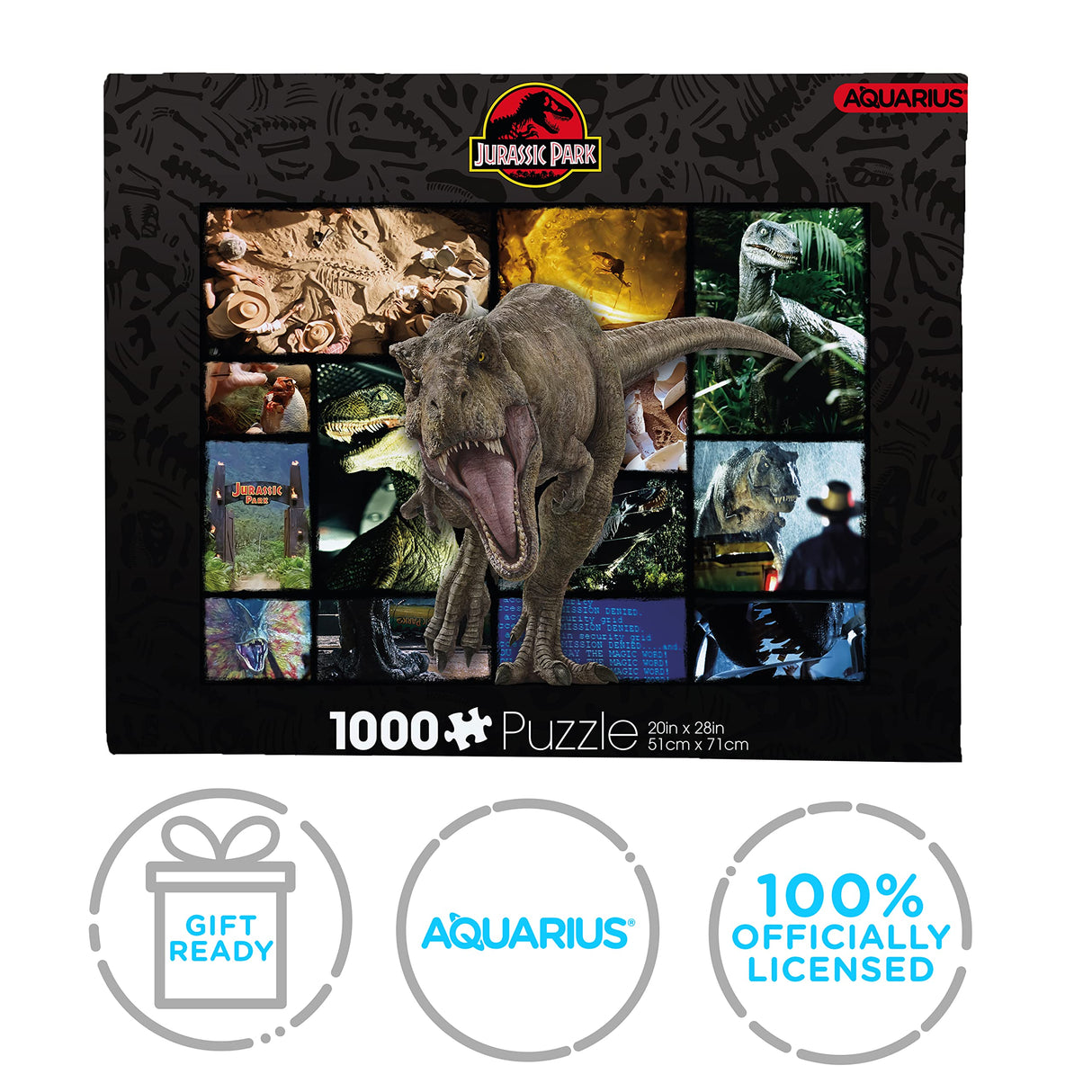 AQUARIUS Jurassic World Collage Puzzle (1000 Piece Jigsaw Puzzle) - Officially Licensed Jurassic World Merchandise & Collectibles - Glare Free - Precision Fit, 22'' x 28'' AQUARIUS