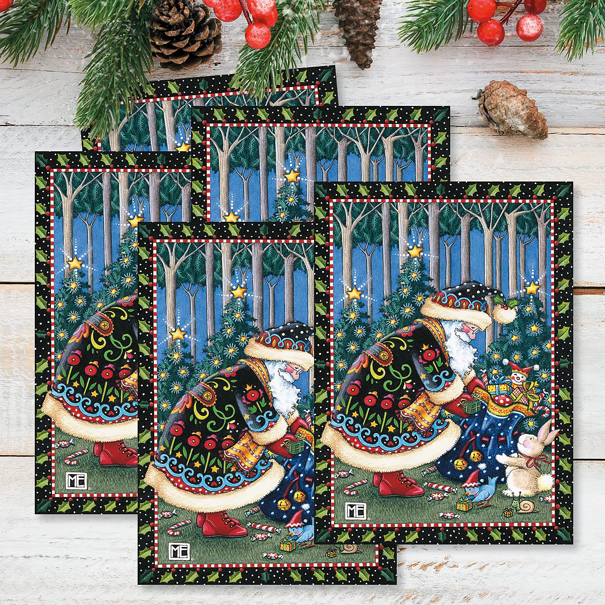 Current Mary's Woodland Christmas Greeting Cards Set © Mary Engelbreit - Set of 18 Large 5 x 7-Inch Folded Cards, Themed Holiday Card Value Pack, Envelopes Included Current