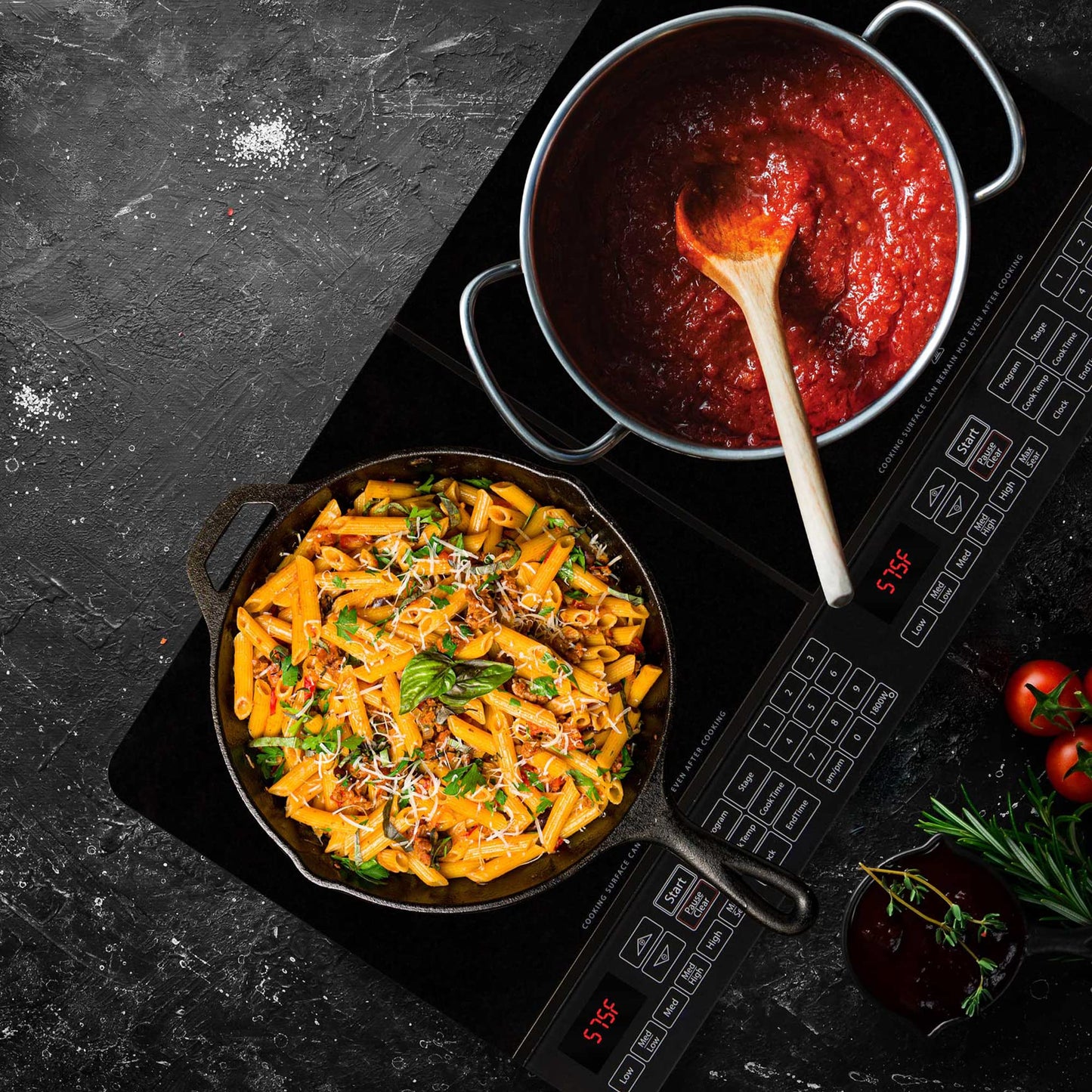 Nuwave Double Induction Cooktop, Powerful 1800W, 2 Large 8” Heating Coils, Independent Controls, 94 Temp Settings from 100°F to 575°F in 5°F Increments, 2 x 11.5” Shatter-Proof Ceramic Glass Surface