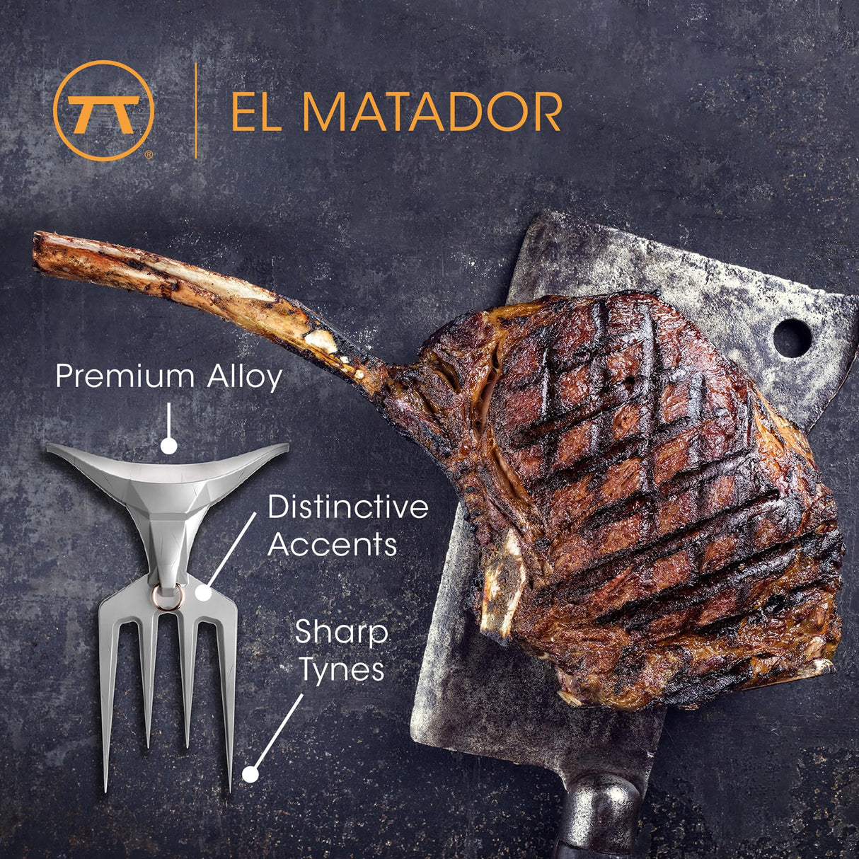 Outset El Matador Meat Fork For Slicing, Carving, and Serving Outset