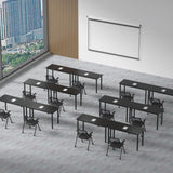 Okeysen Conference Room Table 2 Pack, Modern Meeting Table with Metal Frame, Seminar Desk for Boardroom, Meeting Room, Office, Classroom 55.12"x23.62"x29.53", Black Okeysen