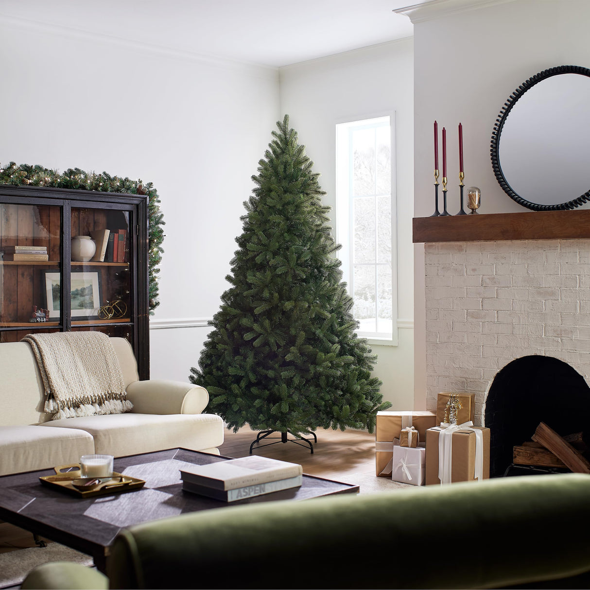 National Tree Company 'Feel Real' Artificial Full Downswept Christmas Tree, Green, Douglas Fir, Includes Stand, 7.5 Feet National Tree Company