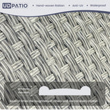 UDPATIO Patio Furniture Set,Fully Assembled Outdoor Sectional Sofa，Half-Moon Curved Modular 4 Pieces Heavy Duty Wicker Furniture Set for Porch,Backyard,Grey UDPATIO