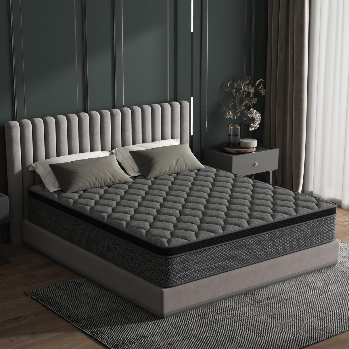 DAJIYUHC Queen Mattress, 12 Inch Hybrid Mattress in a Box, Memory Foam and Pocket Springs, Medium Plush Feel with Motion Isolating, CertiPUR-US Certified, Fiberglass Free -365-Night Trial DAJIYUHC