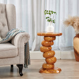 Warmaxx Natural Cedar Stump End Table Plant Stand 13.8" x 13.8" x 23.6"H Solid Wood Outdoor Rustic Live Edge Coffee Side Table Living Room Bedroom Garden Irregular Shape Warmaxx