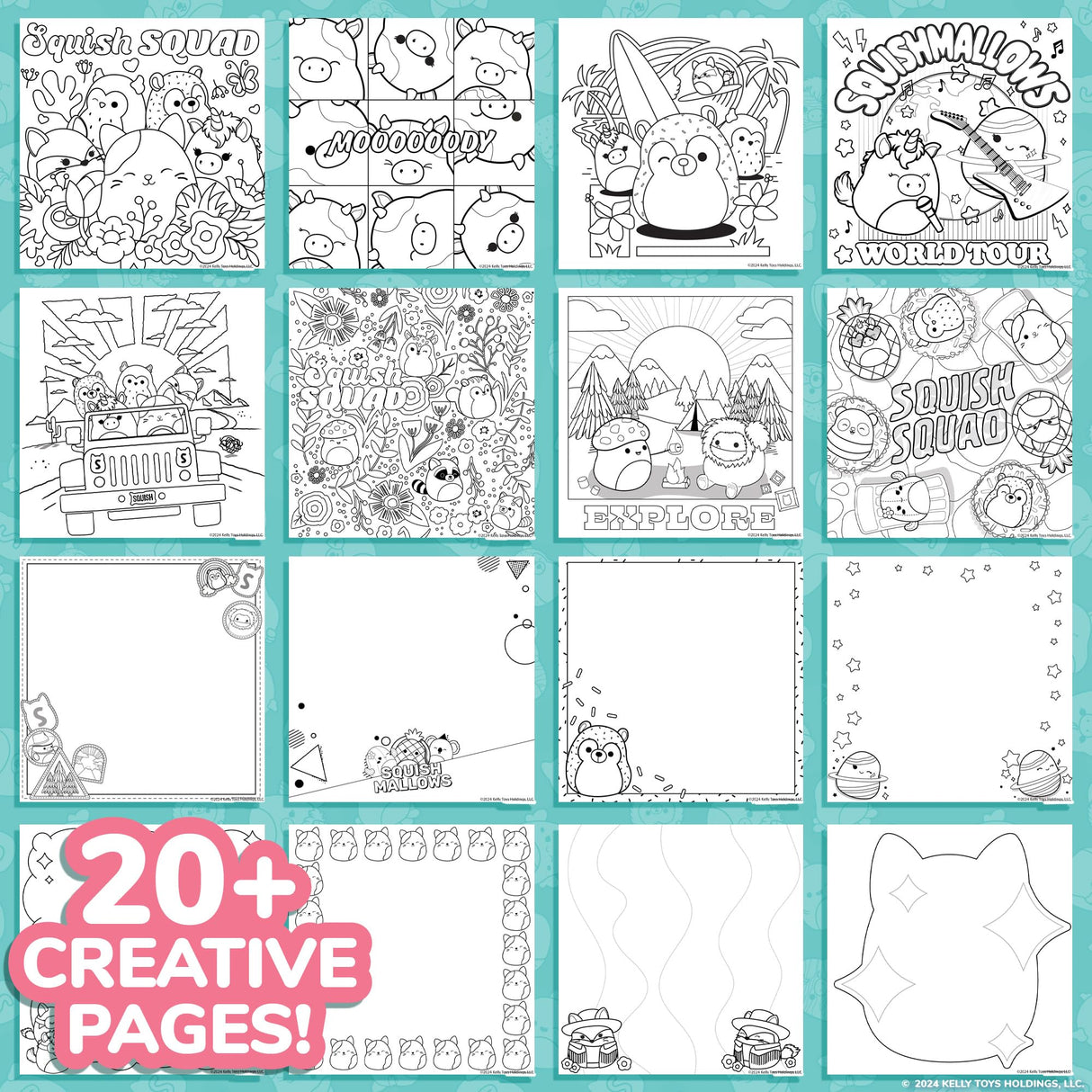 Squishmallows Original Sketchbook, Over 20 Stationery Supplies, Features Scrapbook Stickers, Cam the Cat Fidget Toy, Drawing Paper, Great Kids Craft, Coloring Books for Kids Ages 4-8 Squishmallows