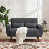 Enobala 49" Small Loveseat Sofa, 2 Seat Mid Century Love Seat Couch with Throw Pillows for Living Room, Apartment, Bedroom and Small Spaces Enobala