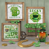 Set of 3 Rustic Wood Frames for Tiered Tray Decor - 36 Interchangeable Seasonal Home Signs for Valentines, St Patrick's Day, All Seasons, 7x7 in Parallel Decor