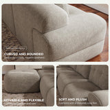 SOFA-IN-BOX 145'' U-Shaped Modular Sectional Sofa Couch, Full-Foam Structure, Compression Packaging Design, Woven Texture Upholstery, Oversized Modern Sofa for Living Room – Wheat Beige SOFA-IN-BOX