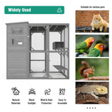 Large Outdoor Cat Catio Enclosure with Weatherproof Roof, Sunshade, and Multiple Play Areas - 4 Tiers, 1 Resting Rooms, 4 Platforms, 5 Windows - 75.6" L x 32.3" W x 70" H GRTRE