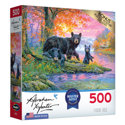 RoseArt - Abraham Hunter - Fishin' Hole - 500 Piece Jigsaw Puzzle for Adults