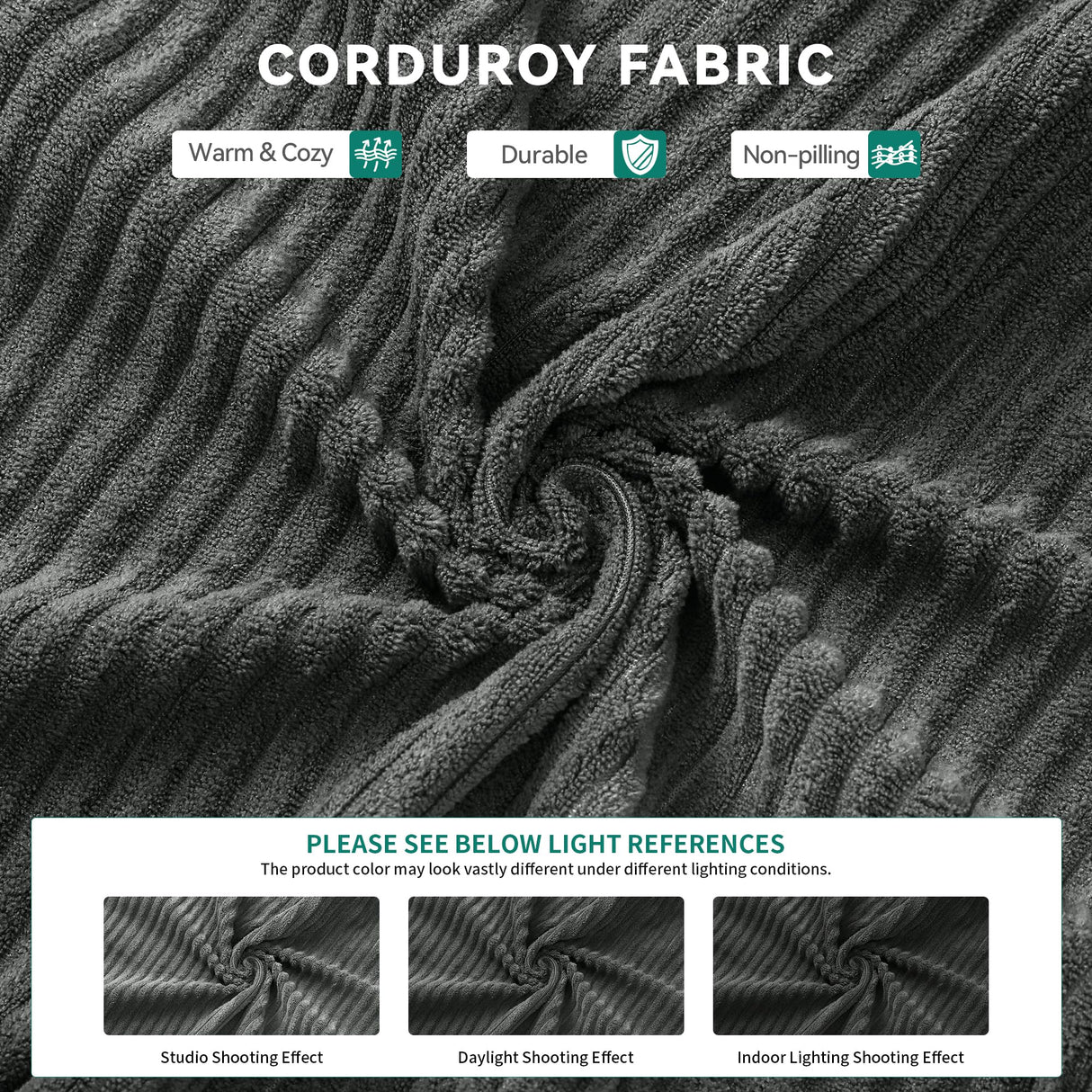 YITAHOME Convertible Cloud Sectional Couch, Comfy Corduroy Sectional Sofa with Deep Seat & High Pillows, Modern Easy-Clean Modular Sectional Sofa for Living Room Bedroom, Gray YITAHOME