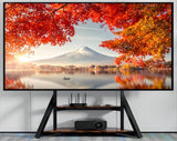 unho TV Stand with Mount, for 65 to 100 inch Large LCD/LED Flat Curved Screen Adjustable Heights Bracket Heavy Duty 2 Wooden Shelves Base VESA 800x600mm Max.Load Bearing 100kg unho