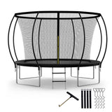 YSSOA Trampoline 12FT for Kids with Safety Enclosure Net Wind Stakes 400LBS Weight Capacity Recreational Trampolines Black Inside Net YSSOA