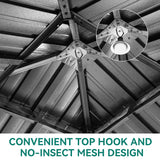 YITAHOME 10x10ft Gazebo Hardtop with Nettings and Curtains, Heavy Duty Double Roof Galvanized Steel Outdoor Combined of Vertical Stripes Roof for Patio, Backyard, Deck, Lawns, Gray YITAHOME