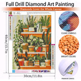 Plant Diamond Painting Kits for Adults - Potted Diamond Art Kits for Adults, Round 5D Gem Art Kit for Adult DIY Crafts Kit Gift Home Wall Decor Gifts (16x12 inch) xackcme