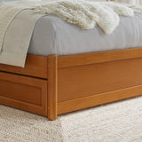 AFI, Barcelona Full Panel Platform Bed with Twin Trundle, Light Toffee AFI