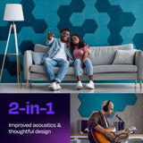 Ekkogo Acoustic Panels 12-Pack Soundproof Wall Panels 12"X10.4"X0.4" Sound Panels High Density Sound Dampening Panels - [Light Turquoise Hexagon] Ekkogo