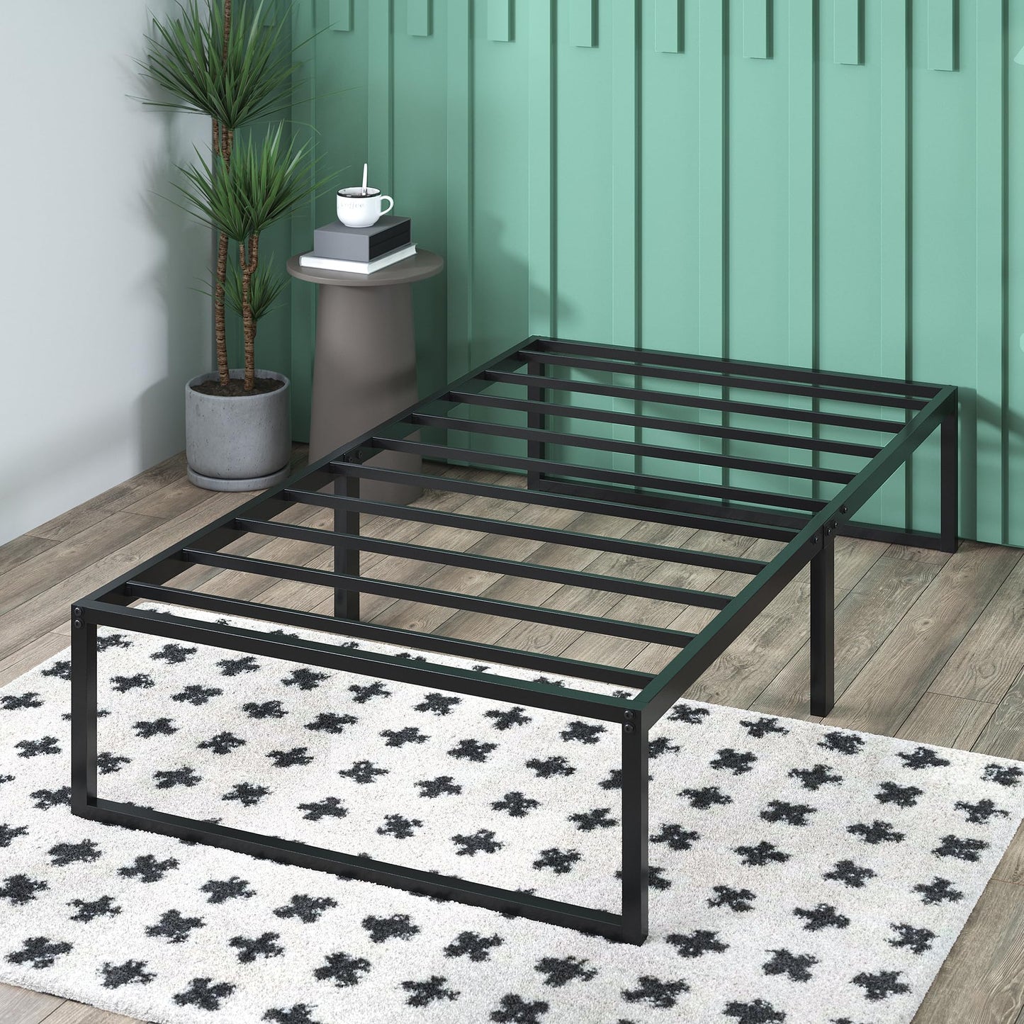 ZINUS Lorelei 14 Inch Metal Platform Bed Frame, Mattress Foundation with Steel Slat Support, No Box Spring Needed, Easy Assembly, Twin, Black