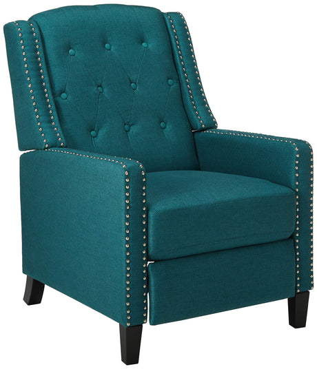 GDFStudio Izaak Tufted Back Fabric Recliner Chair (Dark Teal) 34D x 27.5W x 40.25H in Christopher Knight Home