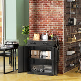Greenvelly Metal Storage Cabinet with 2 Drawers,36" Black Metal Cabinets with Doors and Shelves, Garage Cabinet with Lock for Home Office, Garage, School, Apartment,Warehouse Greenvelly